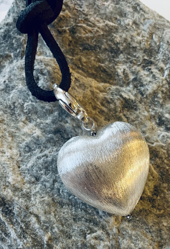 Silber-Herz mit Karabinerhaken